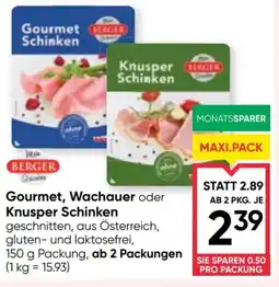 Maximarkt Gourmet, Wachauer oder Knusper Schinken Angebot