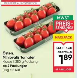 Maximarkt Österr. Miniovalis Tomaten Angebot