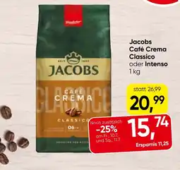 Spar Jacobs café crema classico oder intenso Angebot