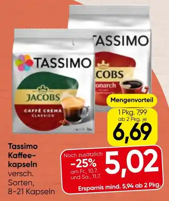 Spar Tassimo Kaffee- kapseln Angebot