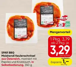 Spar Spar bbq maishendl keulenschnitzel Angebot