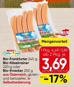 Spar Bio Frankfurter, Bio-Frankfurter, oder Bio-Knacker Angebot