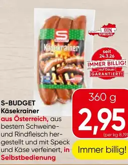 Spar S-budget käsekrainer Angebot