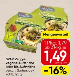 Spar Spar veggie vegane aufstriche oder bio aufstriche Angebot