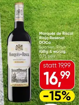 Spar Marqués de riscal rioja reserva doca spanien, rioja füllig & würzig Angebot
