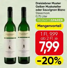 Spar Dreisiebner muster gelber muskateller oder sauvignon blanc Angebot