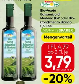 Spar Bio aceto balsamico di modena igp oder bio condimento bianco Angebot