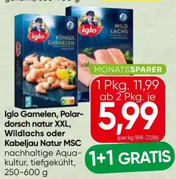 Spar Iglo garnelen, polar- dorsch natur xxl, wildlachs oder kabeljau natur msc Angebot