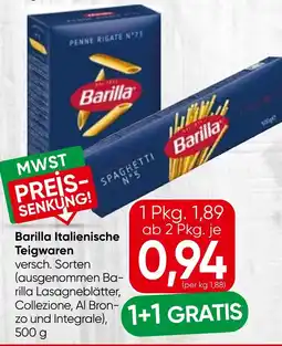 Spar Barilla italienische teigwaren Angebot