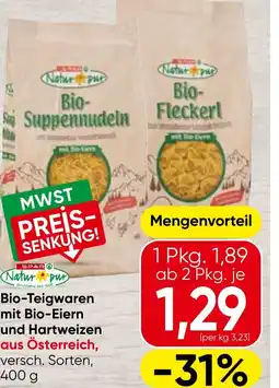 Spar Bio-teigwaren mit bio-eiern und hartweizen Angebot