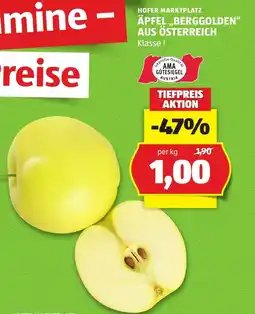 Hofer Hofer marktplatz äpfel berggolden aus österreich Angebot