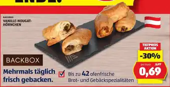 Hofer Backbox vanille nougat hörnchen Angebot