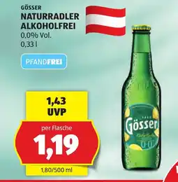 Hofer Gösser naturradler alkoholfrei Angebot