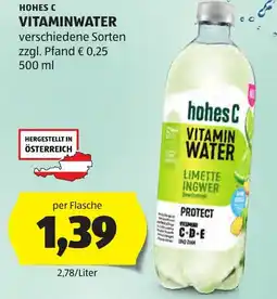 Hofer Hohes c vitaminwater Angebot