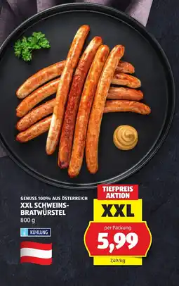 Hofer Genuss 100% aus österreich xxl schweins- bratwürstel Angebot