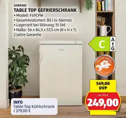 Hofer Gorenje table top gefrierschrank Angebot