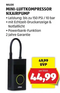 Hofer Nilox mini-luftkompressor nxairpump Angebot