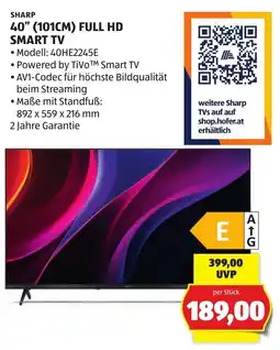 Hofer Sharp 40" (101cm) full hd smart tv Angebot