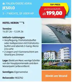 Hofer Italien/obere adria jesolo 3 - 7 nächte, üf oder hp Angebot