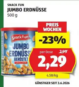 Hofer Snack fun jumbo erdnüsse Angebot