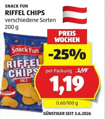 Hofer Snack fun riffel chips Angebot