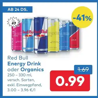 Red Bull Energy Drink oder Organics