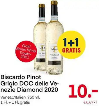 MPreis Biscado Pinot Grigio DOC Delle Venezie Diamond 2020 750 ml Angebot