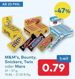 T&G M&m's, bounty, snickers, twix oder mars Angebot