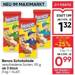 Maximarkt Benco Schokolade Angebot