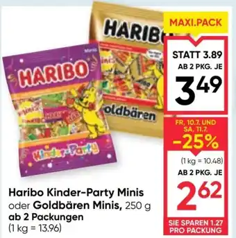 Maximarkt Haribo kinder-party minis oder goldbären minis Angebot