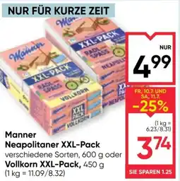 Maximarkt Manner Neapolitaner XXL-Pack oder Vollkorn XXL-Pack Angebot