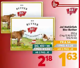 Billa Ja! Natürlich Bio-Butter Angebot