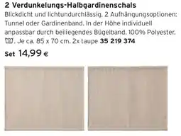 Tchibo Eduscho 2 verdunkelungs halbgardinenschals Angebot
