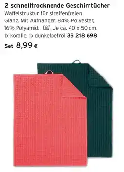 Tchibo Eduscho 2 schnelltrocknende Geschirrtücher Angebot