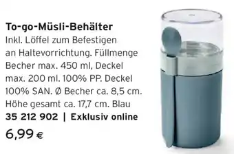 Tchibo Eduscho To go müsli behälter Angebot