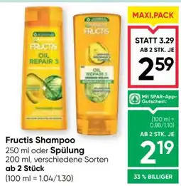 Maximarkt Fructis shampoo oder spülung Angebot