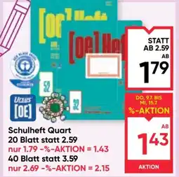 Maximarkt Schulheft quart Angebot