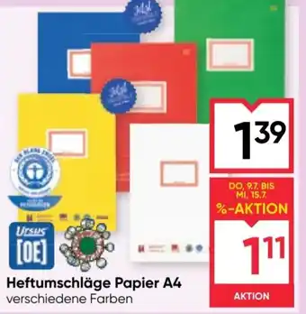 Maximarkt Heftumschläge Papier A4 Angebot