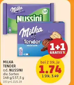 PENNY Milka tender od. nussini Angebot