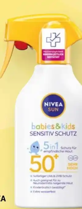 dm Nivea Sun Sonnenspray babies&kids sensitiv Schutz LSF50+ Angebot