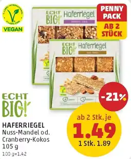 PENNY Haferriegel nuss-mandel od. Cranberry-Kokos Angebot