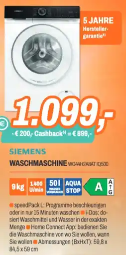 ETech Siemens waschmaschine wg44h2a8at iq500 Angebot