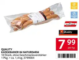 Transgourmet Quality käsekrainer im naturdarm Angebot