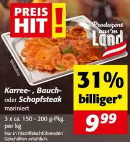 Nah&Frisch Karree-, Bauch- oder Schopfsteak mariniert Angebot