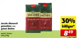 Nah&Frisch Jacobs Monarch gemahlen oder ganze Bohne Angebot