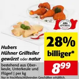 Nah&Frisch Hubers Hühner Grillteller gewürzt oder natur Angebot