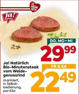 Billa Ja! Natürlich Bio-Minutensteak vom Weide- genussrind Angebot