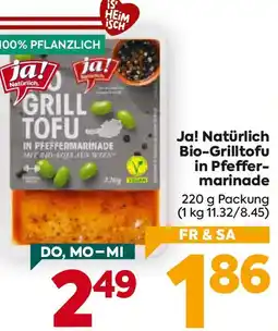 Billa Ja! Natürlich Bio-Grilltofu in Pfeffer- marinade Angebot