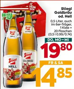 Billa Stiegl Goldbräu od. Hell Angebot