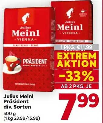Billa Julius Meinl Präsident Angebot